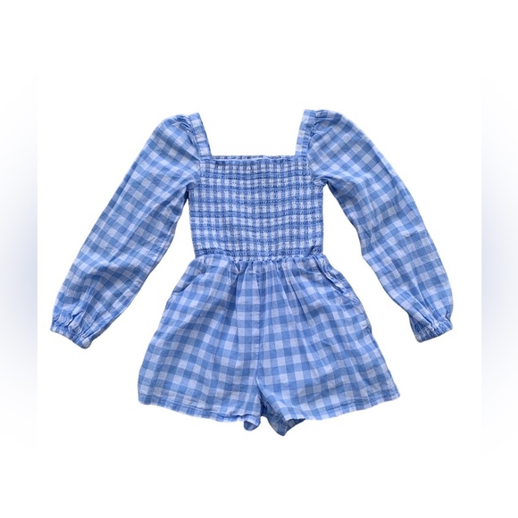 Janie and Jack Other - Janie and Jack Size 5 The Emma Gingham Smocked Romper Blue White Plaid One Piece